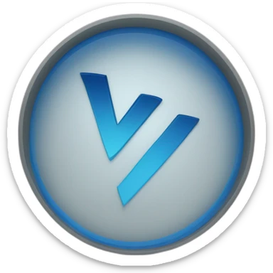 letra "v" blana dentro de un circulo azul sticker