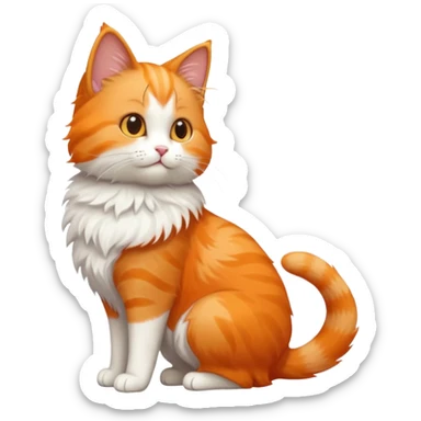 A cute cat emoji, full body, standing in side view. sticker