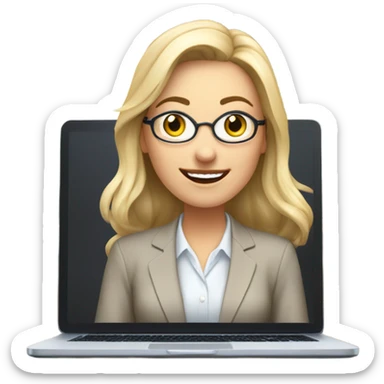 white woman  online teacher  sticker