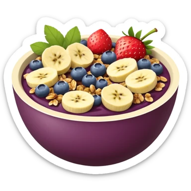 Vaso con açai, que lleve granola plátano arándanos y frutillas sticker