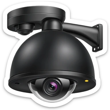 Dome cctv camera in black  sticker