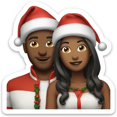2 lovers dressed for Christmas sticker