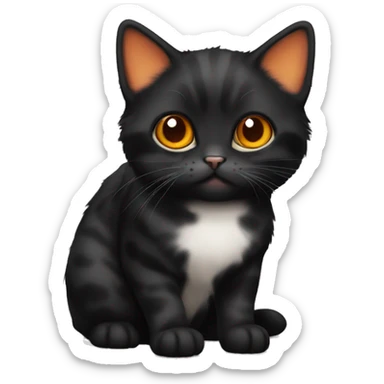 Black munchkin cat with orange spots sticker