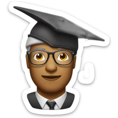 apple smartphone with glasses and degree hat sticker