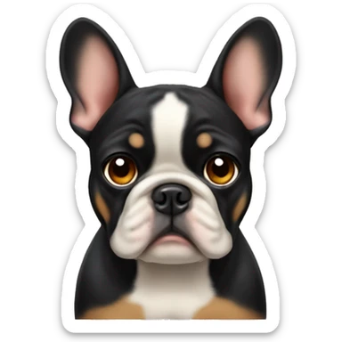 Black-and-tan French bulldog with sad puppy eyes  sticker
