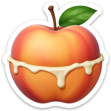 White chocolate dipped peach sticker