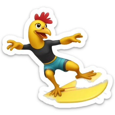 chiken surfing sticker
