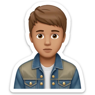 justin bieber, wear jean jacket sticker