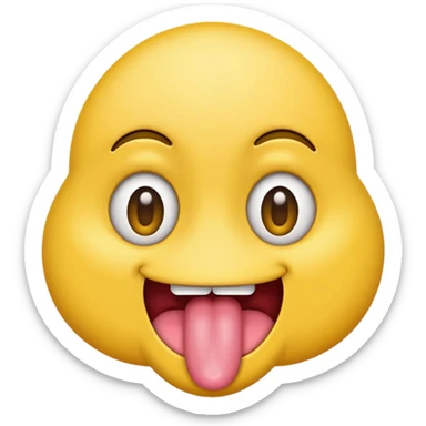 emoji with you he sticking out and eyes rolled back  sticker