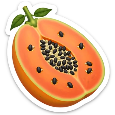 Papaya with seeds sticker