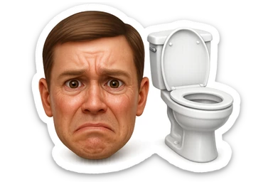 emoji stile iphone che riguarda l'argomento "stipsi/andrò al bagno oggi?", iperrealistico 4k sticker