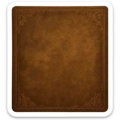 Render the back page of the folder as a separate image, matching the style, color, and texture from the reference image. The background should be transparent. This is attempt 2. sticker