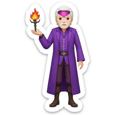 purple eyed white haired old man standing in Targaryen themed clothes, full body  sticker