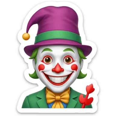 poker card with a funny jolly joker sticker