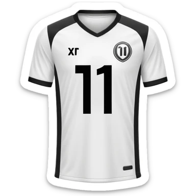 White and black soccer jersey with number 1 with and a logo on it sticker