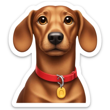 Wiener dog with red collar  sticker