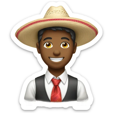 happy boys in neckties wearing sombreros  sticker