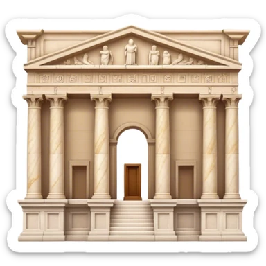 The Library of Celsus Landmark Emoji – Depicting its marble facade, carved columns, and statues. sticker