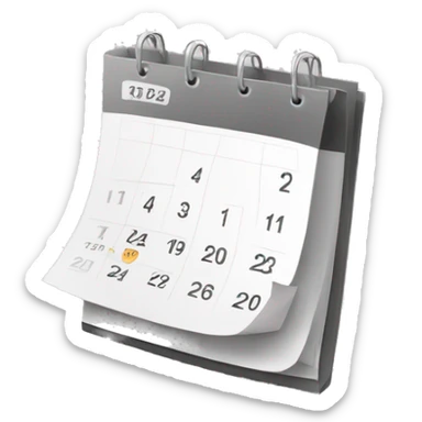 black and white calendar no dates sticker