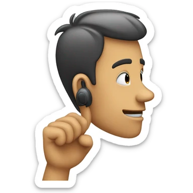 One person whit a hand on  the ear, likes he’s hearing something  sticker