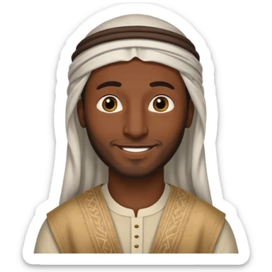 boaz - arab man from the bible no headdress  sticker