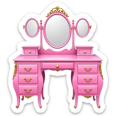 pink DRESSING TABLE sticker
