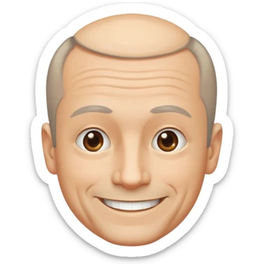 hombre, 50 años poco pelo delgado sticker