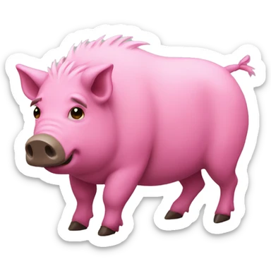 A pink boar sticker