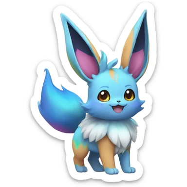 Colorful Kawaii Eeveelution-Cute-Pokémon-fusion full body sticker