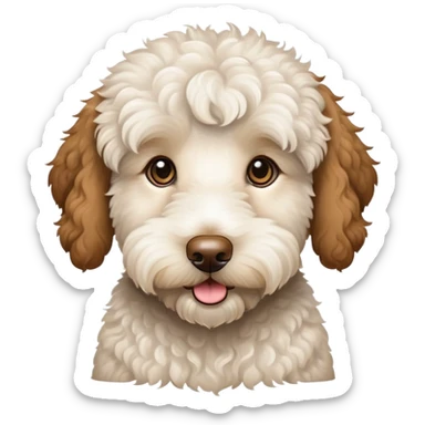 White goldendoodle brown ears sticker