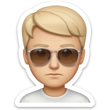 Raised eyebrow face with sunglasses sticker