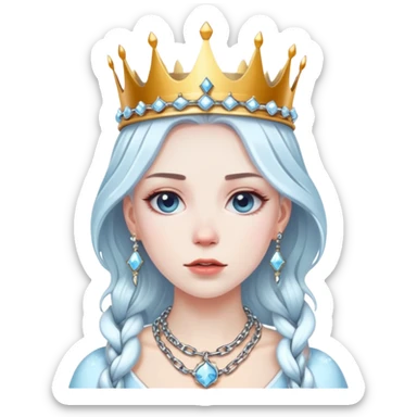 Icy girl with crown on her head and chains and watches one sticker