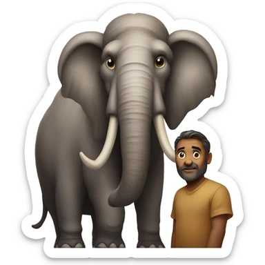 mammoth and man sticker