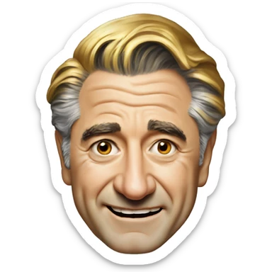 robert deniro portrait realistic gold teeth gay haircu sticker