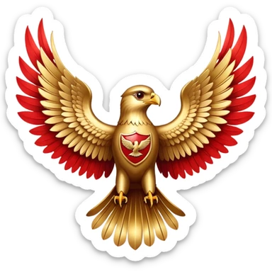 Golden hawk with spread wings, House Bellona symbol, Red Rising sticker