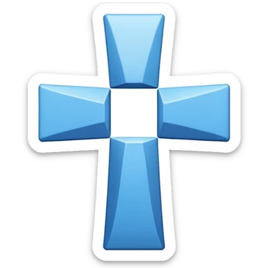 Make exactly as the cross is. Make the blue a little darker. ☩ The emoji is for X. the blue is for the box, the cross must be white sticker