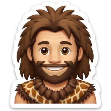 Caveman emoji in animal skin sticker