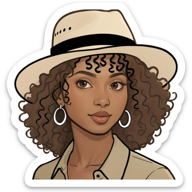 Hi! Can you please create an emoji like the one titled “White girl holding a cow”, but instead of the blonde girl, I’d like a brown-skinned woman with curly hair and a hat, still holding the cow. Thank you! 🙏🏽  sticker