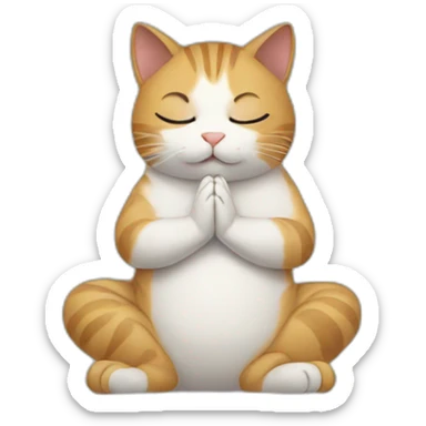 Cat praying sticker