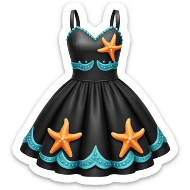 Starfish Dresses  in black leather wear sticker
