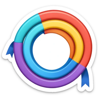 A single, smooth spiral ribbon curling gracefully upward, with small colored blocks along one edge to represent bases. Clean white background, scientific style. The spiral represents single-stranded mRNA (not DNA). Show only one ribbon, no ladder, no pairs, no second strand, no double helix. sticker