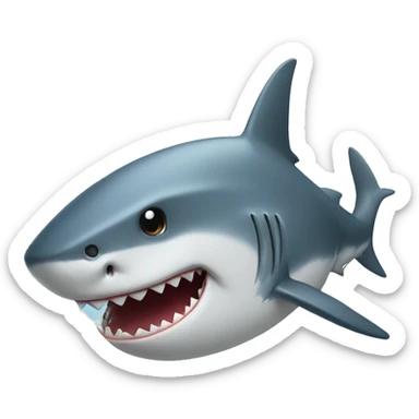 Shark with a top hat sticker