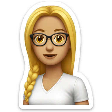 Chica pelirroja piel blanca gafas sticker