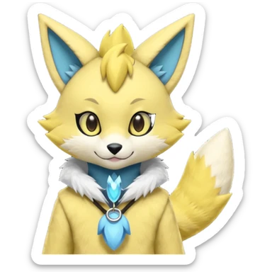 Kawaii adorable big-eyed cute Kemonomimi Nekomimi Japanese Anime Kemono Furry Style Manectric-Vernid-Zeraora-Sergal-Fursuit-furry-fursona sticker