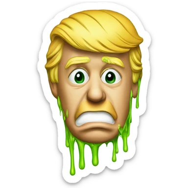 donald trump covered in nikolodean slime in the nose sticker