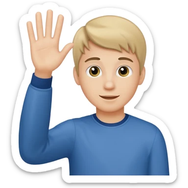 teen boy profile waving sticker