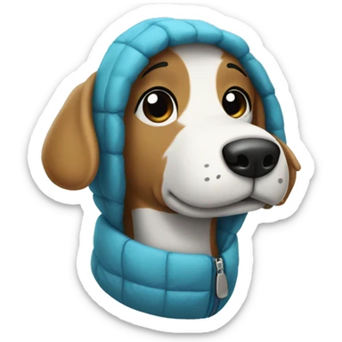 snoopy dog with a puffer coat sticker