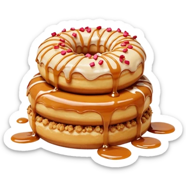 Small doughnuts with a very crumbly biscoff crumble on top and sauce drizzled only  sticker