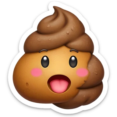 Emoji poo having a poo sticker
