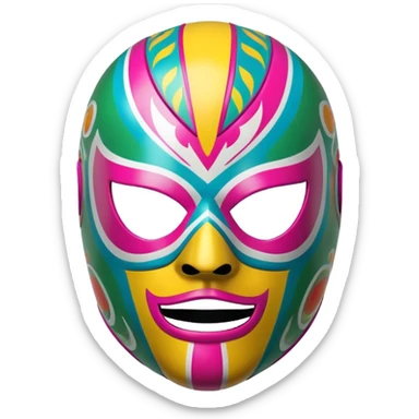 luchador ski mask, colorful mexican wrestling mask sticker